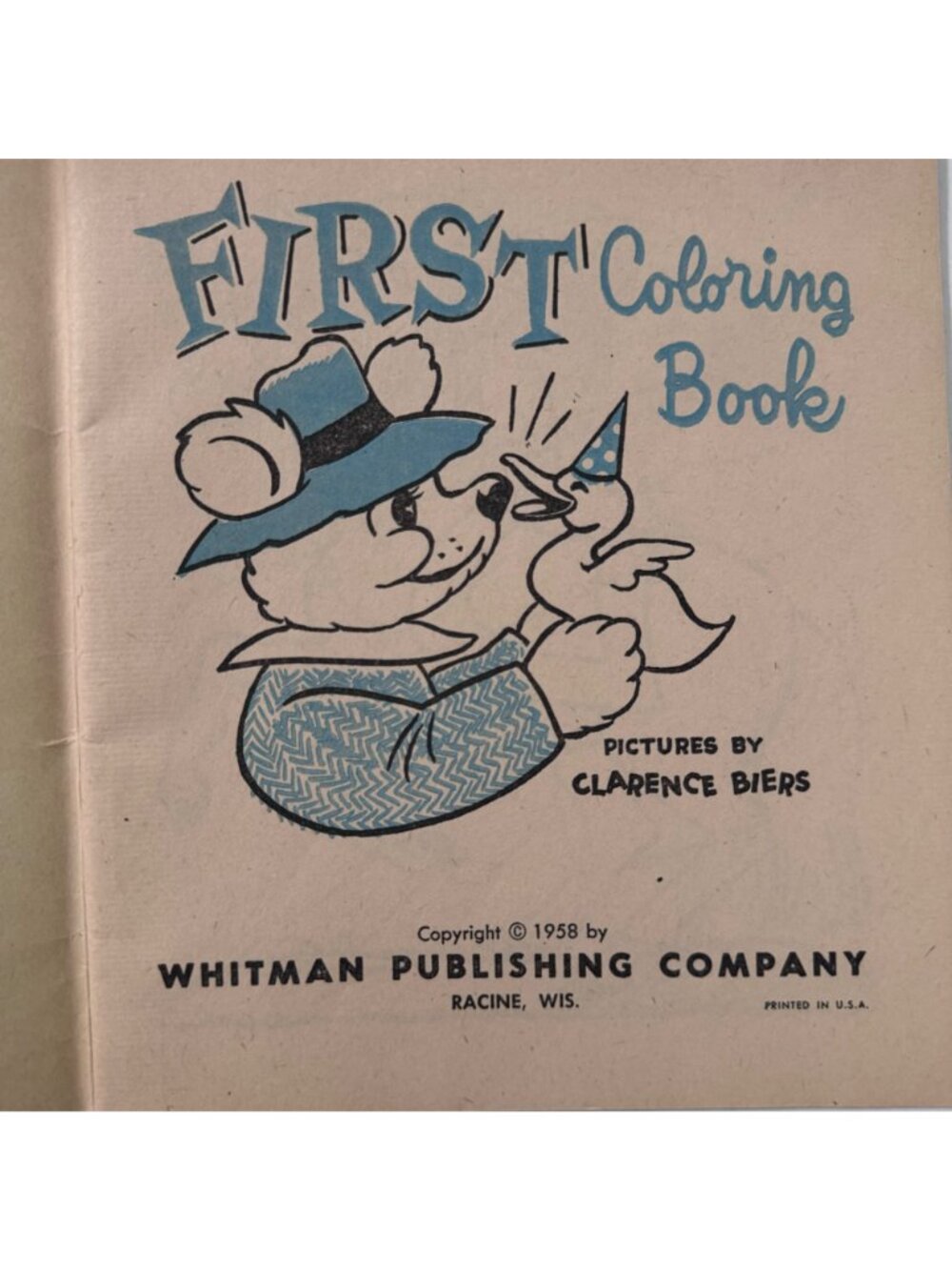 Vtg 1958 First Coloring Book Clarence Biers Whitman Publishing Children Activity - Picture 2 of 16